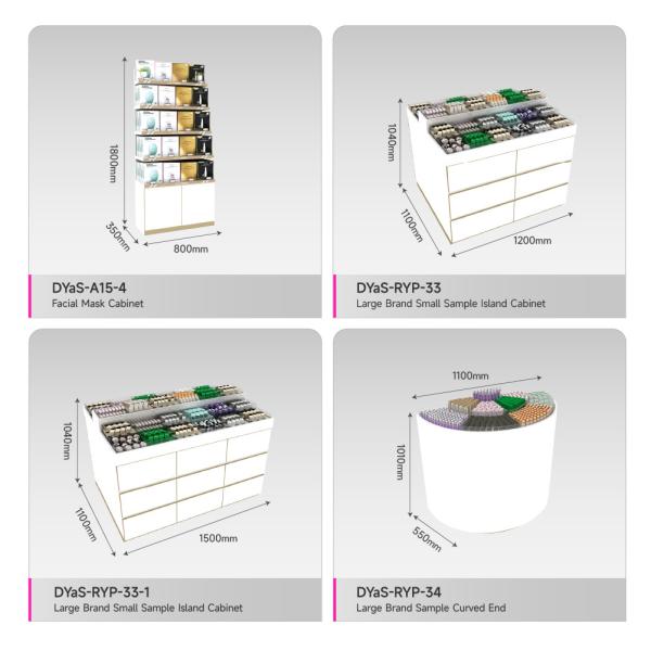 Makeup Display Shelf White Wooden Sample With Embedded Light Strip At The End For Trendy Store Counter And Space-Saving Display Stand