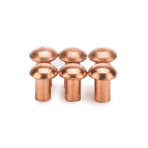 Red Copper Flat Round Head Solid Rivets Red Copper Domed Head Rivets