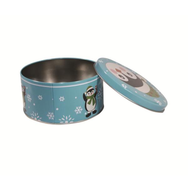 250ml Cookie Tin Containers 2 Colors Metal Small Round Cookie Tin