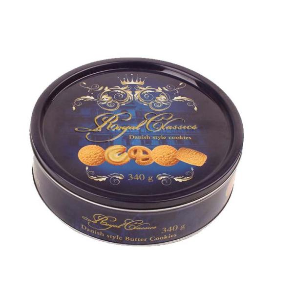 340g Biscuit Tin Container Offset Printing Large Empty Cookie Tins