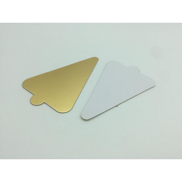 Triangle Cardboard Cake Plate Gold Foil Paper Different Size For Cheese Cake