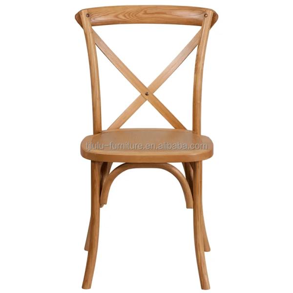 Solid Wood Cross Back Chairs with Nitrolacquer Finish and Modern Stacked Design W50*D44*H89CM