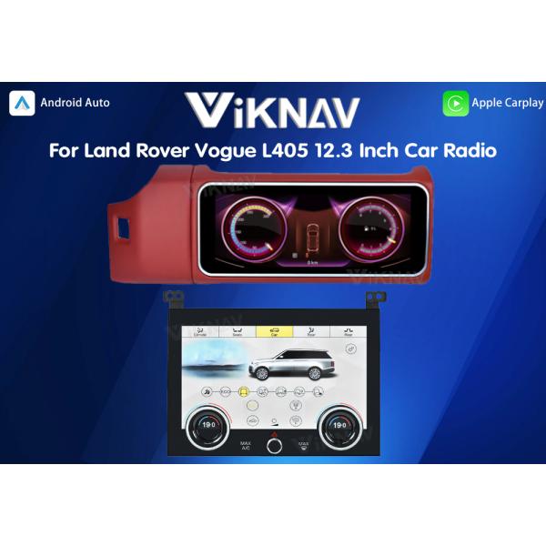 Viknav 12.3 Inch Touch Screen Car Radio And AC For Land Rover Range Rover Vogue L405 2013-2017 Multimedia Player GPS Navigation Head Unit (Red All)