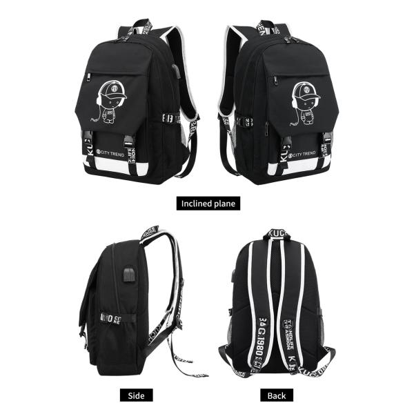 Wholesale custom fluorescent logo boys waterproof bookbag durable luminous student school bags backpack for men