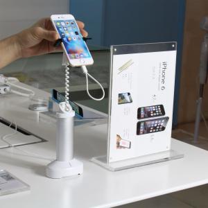 China COMER wholesale high quality low cost mobile phone security display charging holder with alarm on sale