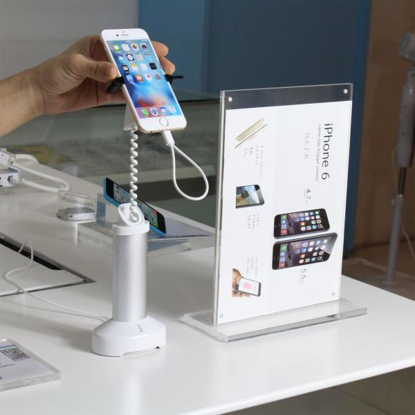 COMER mobile phone security gripper magnetic display easel with interior cable charging