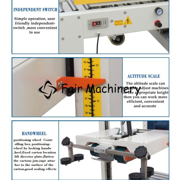 220VAC SS304 Carton Sealing Tape Machine case Erector Left Right Drive 50Hz