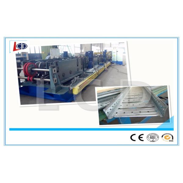 Perforated Galvanized Cable Tray Roll Forming Machine 5T Decoiler Capacity