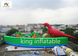 Dinosaur Style Inflatable Water Parks With Pool PVC Tarpaulin UV Resistant
