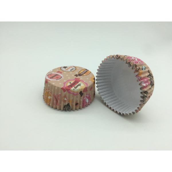 Colorful Brown Paper Baking Cups Cupcake Wrappers Round Shape Special Pattern