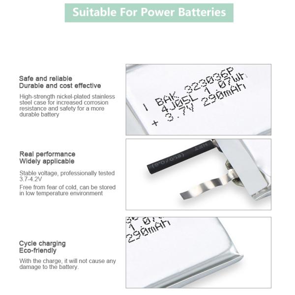 Small Li Pol Battery Rechargeable Li Ion Battery 323036P 3.7V 290mAh