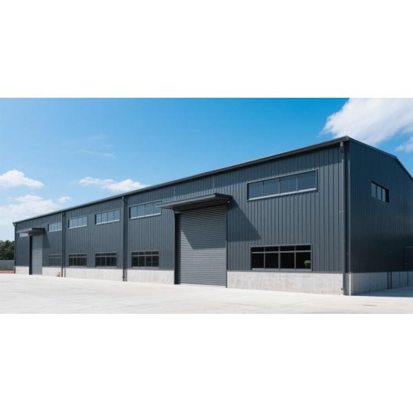 Single Span Pre‑engineered Steel Building Textile Factory Workshop Side Access Door Units Galvanized Steel Columns On‑site Erection