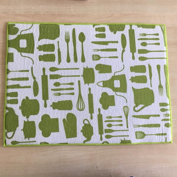 Sinlge packed 1pc Microfiber printeted water absorb dish mat kitchen water pad with grid patten