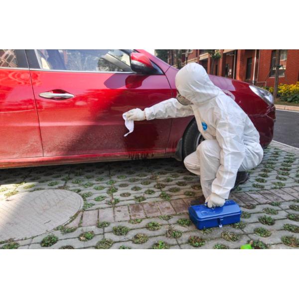 Acidproof Disposable Protective Coveralls , Disposable Work Coveralls With Hood Cover