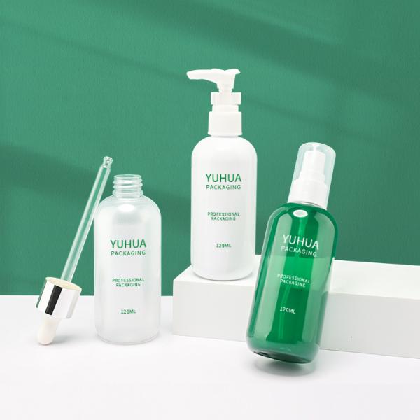 120ML 150ml Green Plastic Dropper Bottle Silk Screen Printing Lotion Cream Packaging