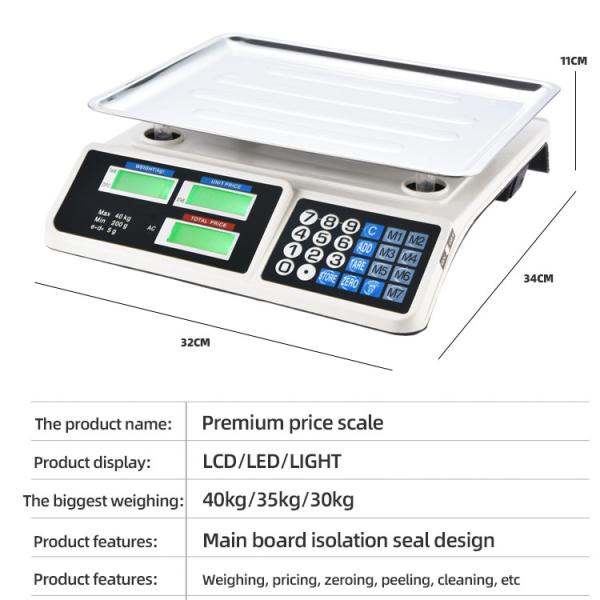 Factory Direct Weight Scale Digital 30kg, 40kg Scale Price Computing Scale