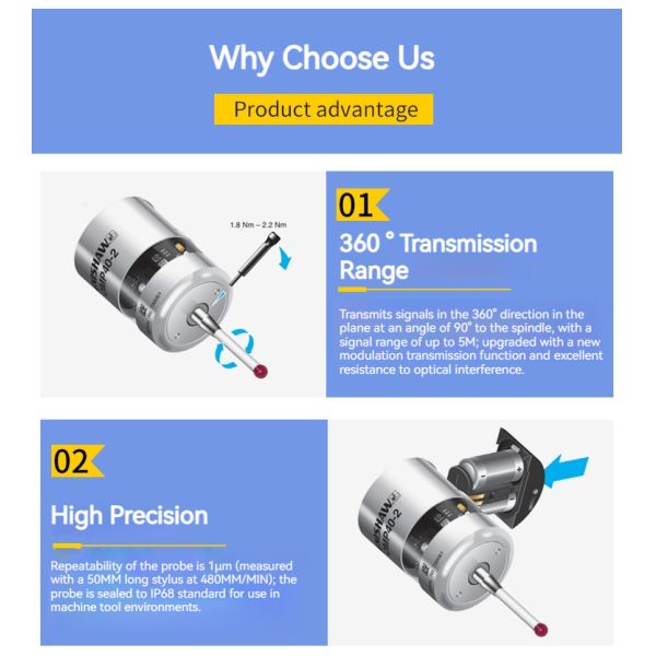 Renishaw Wireless Probe OMP40-2 Infrared Transmission Probe Measuring Head for CNC Machine Tools on Machining Centers