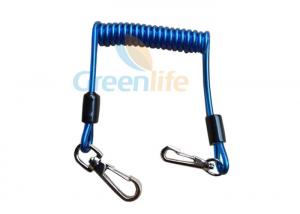 China Plastic Blue Wire Coiled Lanyard Cord For Working At Height Keep Tools Secure on sale