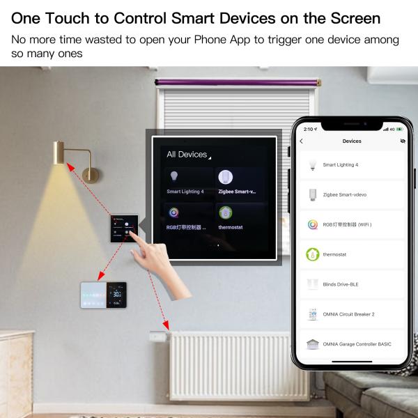 Tuya WiFi & ZIGBEE Smart control home appliances wall controller center