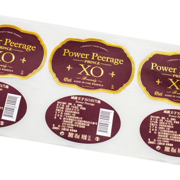 Customized Wine Packaging Sticker Label Glossy Lamination