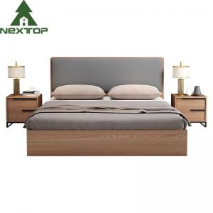 China Modern Hotel Bedroom Furniture Wooden Structure Double Storage Bed For Home on sale