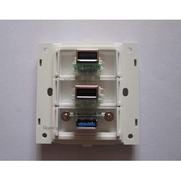 Best Quality Wall Socket White USB 3.0 + USB 2.0+ USB 2.0 Female To Female Plug Outlet