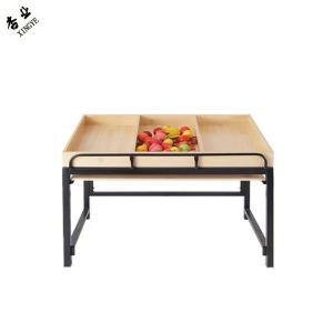 Buy cheap Wood Fruit And Vegetables Display Rack Multi Functional Double Sided product