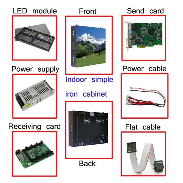 Front service P3 Indoor Fixed Led Display with Kinglight Leds for Shopping mall