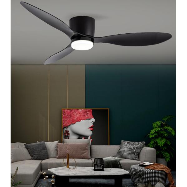 Black 52 Inch Hugger Ceiling Fan ABS Three Blade Ceiling Fan