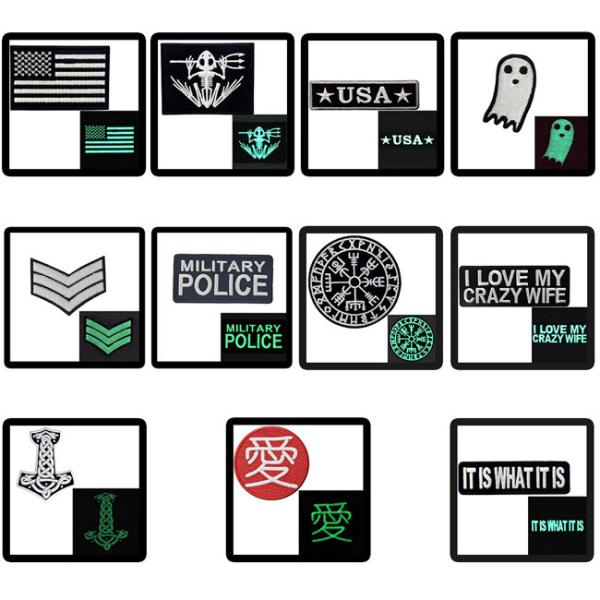 Washable Round Shape Custom Embroider Patch With Fluorescence