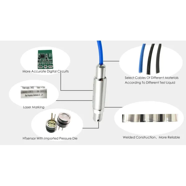 4-20mA Liquid Level Transmitter Sensor For Oil And Water Pressure Sensor