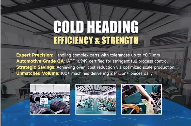 High Volume Press Fit Nuts Multi Station Cold Heading For >95% Material Yield