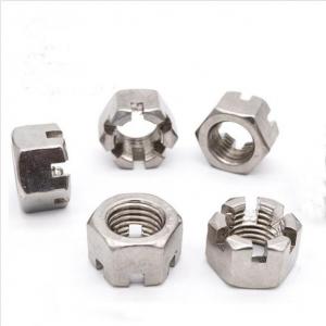 China Carbon Steel Zinc Galvanized Hexagon Slotted Nut M10 M12 Din 935 on sale
