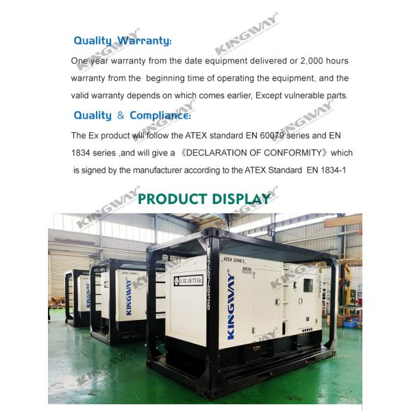 ATEX Zone II 3 Phase Offshore Oil Gas Field 60kw Diesel Generator explosion proof Platform
