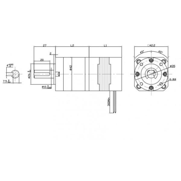 NEMA17 42mm Brushless Planetary Gear Motor 24V 5000rpm Heat Resistance