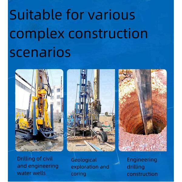 260meter Depth Diesel Portable Water Well Drill Rig Machine Hard Rock Drilling Rig for Deep Wells