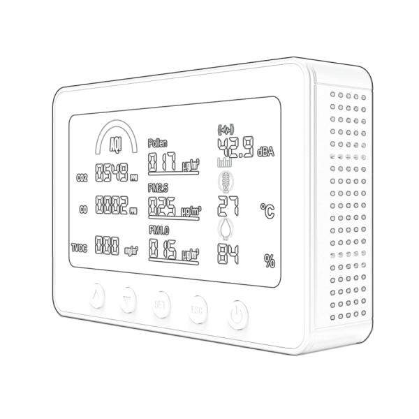 Smart Air Quality Monitor 9-in-1 with Real-Time AQI Display | Tuya Compatible for Home & Office