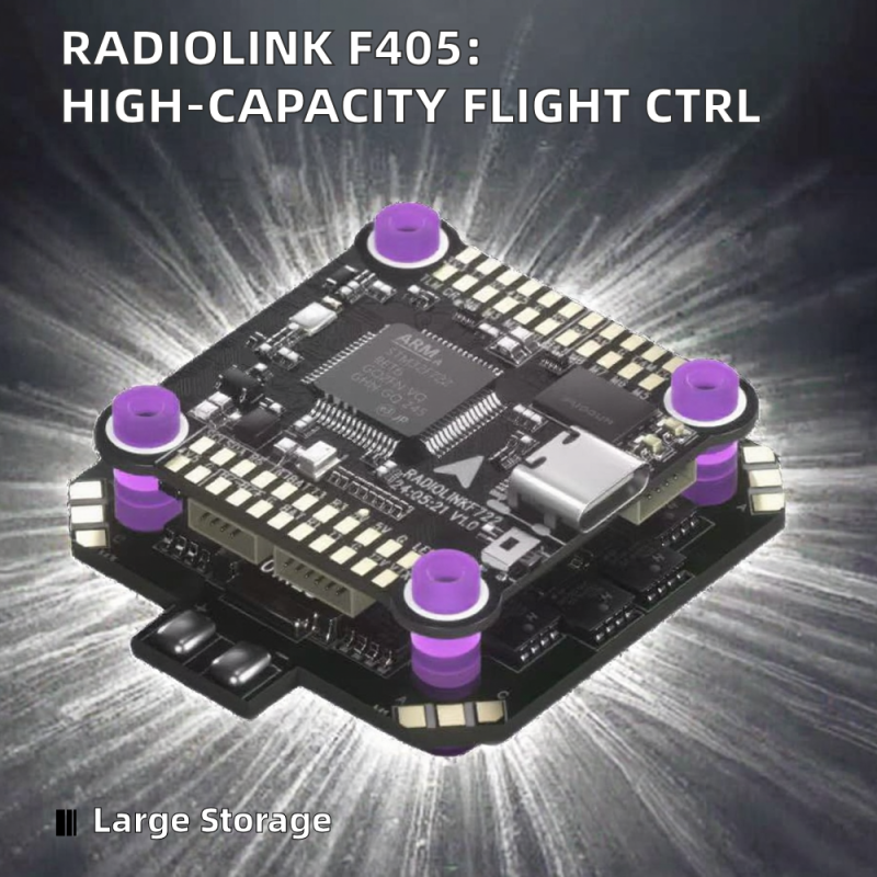 Radiolink F405 Flight Controller STM32F405RGT6 Processor 128MB High Capacity Blackbox Gyro BMI270 Plastic Built-in OSD Module