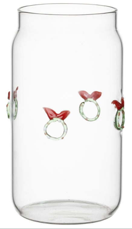 Custom Capacity Borosilicate Glass Cup For Drinking Cola Juice Milk Tea Christmas Gift