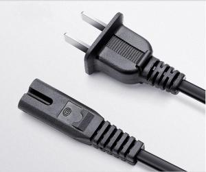 China Deluxe 10A/16A 125V 2pin  black  power cable  0.5m1m2m3m copper power cord on sale