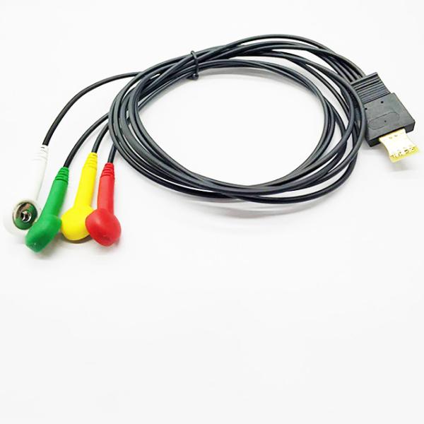 4.0mm TPU 4/6 Lead Schiller Ecg Cable For MT101 MT-200 Ecg Holter