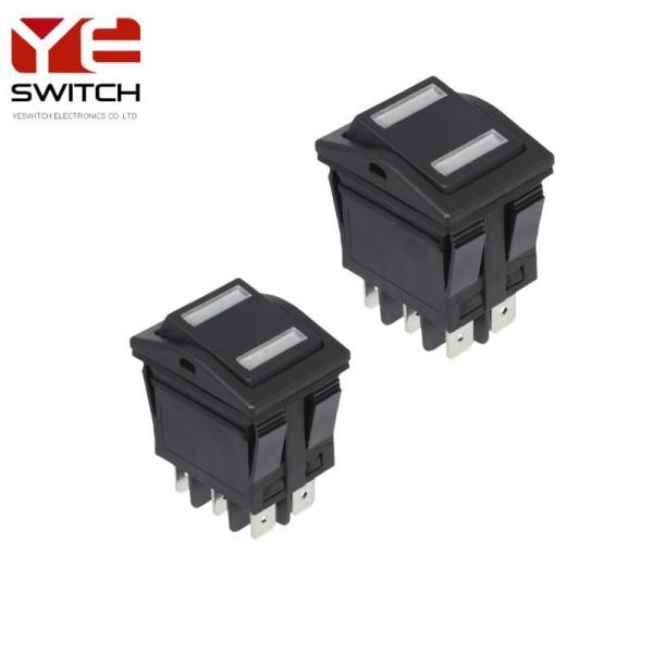 Double Pole Rocker Switch 20m Ohm 3 Position Momentary Toggle Switch