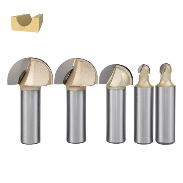 Factory Sales 1/2 Shank Tideway Half Round CNC Router Bit Woodworking Tools Carbide Round Bottom Trimming Milling Cutter Bit