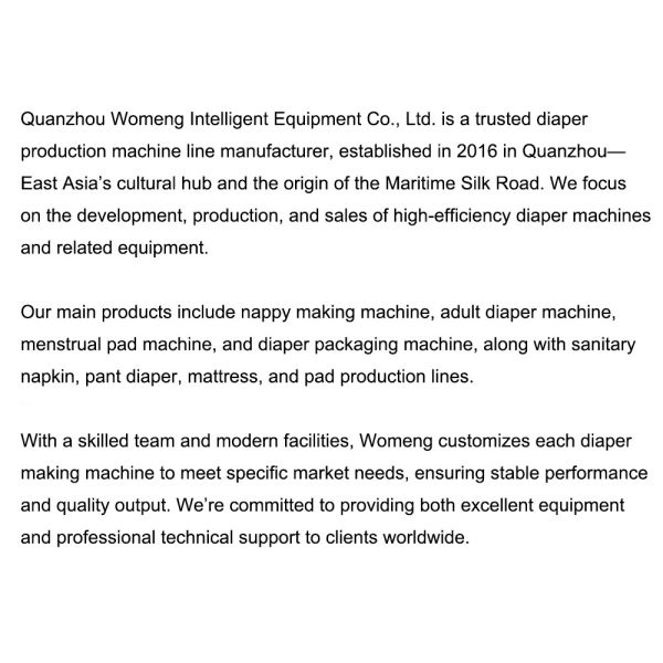 Full Automatic High Standard Sanitary Pad Making Machine Intelligent Control