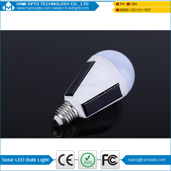 12W E27 Solar Powered LED Bulb, Rechargeable Emergency Lights Lamp for Camping/Hiking/Solar Barn/Tent/Fishing/Emergency