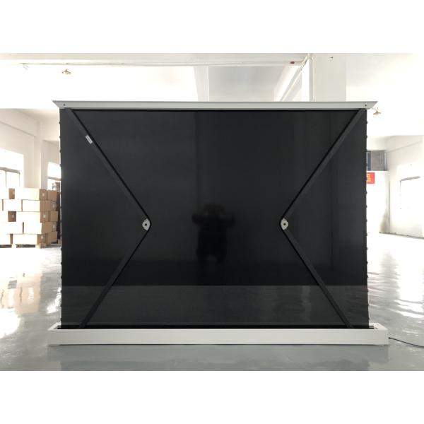 Ultra Quiet Electric Floor Rising Projector Screen , CBSP Material Tensioned Projector Screen