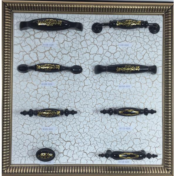 76mm Ceramic Handles And Knobs , Antique Brass Flower Pattern Porcelain Cupboard Handles