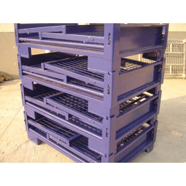 Galvanized Steel Stacking Pallets Electrostatic Powder Coating Blue Grey Color Available