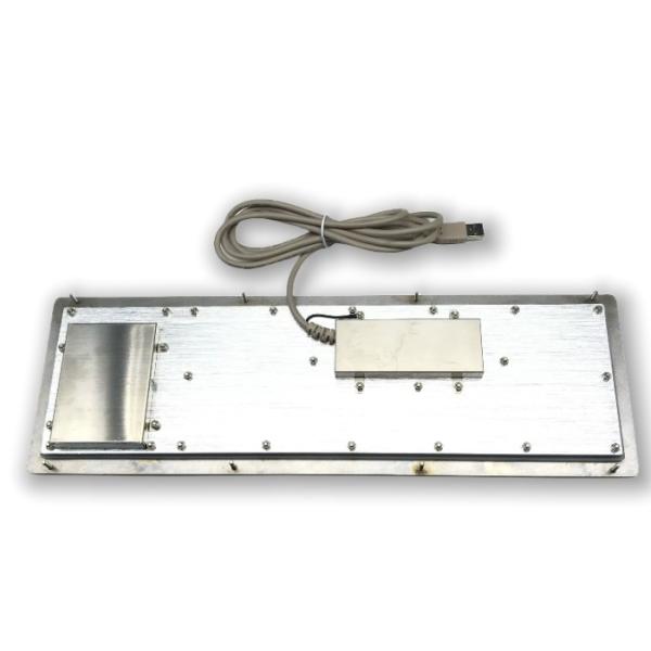 Silver Industrial Keyboard With TouchPad For MS Windows MacOS Unix Linux ArmOS Android