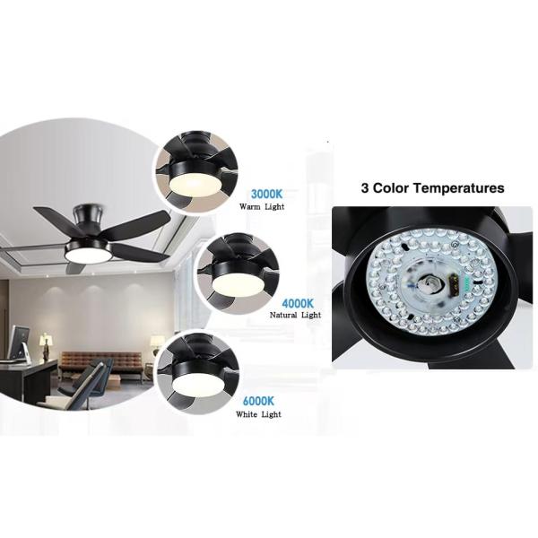 Dia125mm 4.9inch 24W LED Ceiling Fan Light Retrofit Kit Ceiling Light Replacement Kit 5CCT 3000K 3500K 4000K 5000K 6000K Adjustable 12W 18W 24W Switch